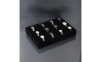 12-Compartment Watch Display Tray with Pillows Open-Top Watch Organizer with Pillow Protective Padding Jewelry Tray Space-Saving for Collectors