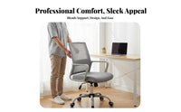 360-Degree Swivel Ergonomic Rolling Chair Adjustable Height Mesh Back Task Chair Support Office Furniture Long-Lasting Base for Students, Study Room, Bedroom