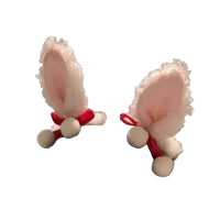 2 Pieces Christmas Hare Hair Fastener S Festive Hare Ear Hair Fastener S Soft Hare Ear Hairpins Cute Design Soft Sphere