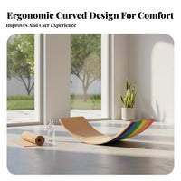Core Strength Training Wooden Balance Board Long-Lasting Natural Wood Stretching Rocker Board Versatile Use Kids Wooden Seesaw Safe Rounded Edges for Adults, Toddlers, Women, Outdoor, Home Gym