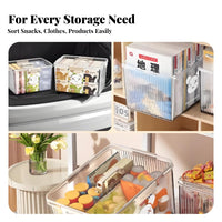 Clear Lidded Tote Large Capacity Household Storage adaptable for Homeowners