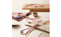 Decorative Braided Obi Tie with Bead Ornament Traditional Koshihimo Elegant Kimono Sash Easy to Wear for Festivals
