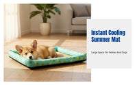 Cat Cooling Bed Mat, Washable Four-Season Pet Pad, Random Pattern, Dog Bed