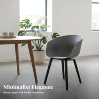 Nordic Design Molded Shell Chair adaptable Use Armless Upholstered Chair Modern aesthetic Seating Furniture Ergonomic Backrest for Homeowners, Business Owners, Interior Designers