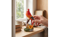 Realistic Bird Figurine Textured Bird Sculpture Tabletop Birds on a Branch Ornament Compact for Bookshelf
