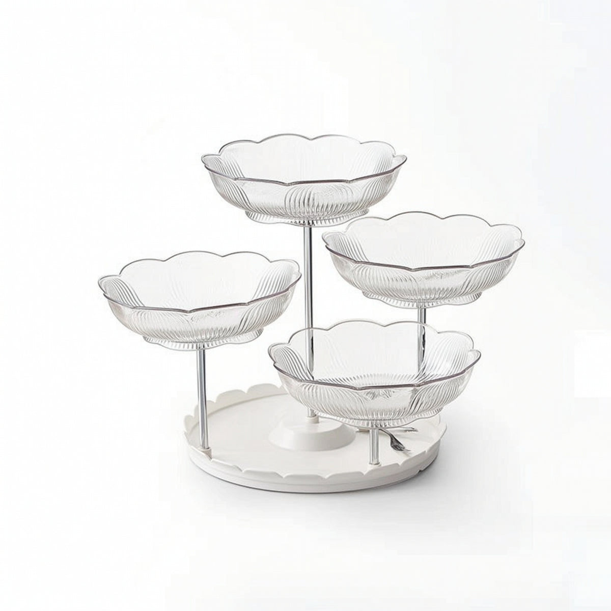 Rotating Snack Tray Modern Rotating Fruit Tray Space-Saving for Parties
