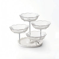 Rotating Snack Tray Modern Rotating Fruit Tray Space-Saving for Parties