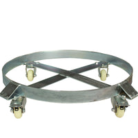 Drum Base with Swivel Casters Low-Profile Steel Drum Moving Base Portable for Factories