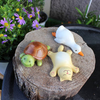 3 Pieces Multiple Designs Resin Creature Plant Picks Hand-Painted Details Miniature Creature Pot Decorations Cute & Charming for Patio