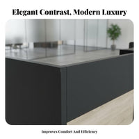 Thickened Desktop Office Personnel Desk Scratch Resistant Modern Reception Desk Long-Lasting Construction Two-Tier Reception Counter Easy to Clean for Receptionists, Business Owners, Company Entrance, Retail Shop, Checkout Area, Medical Office