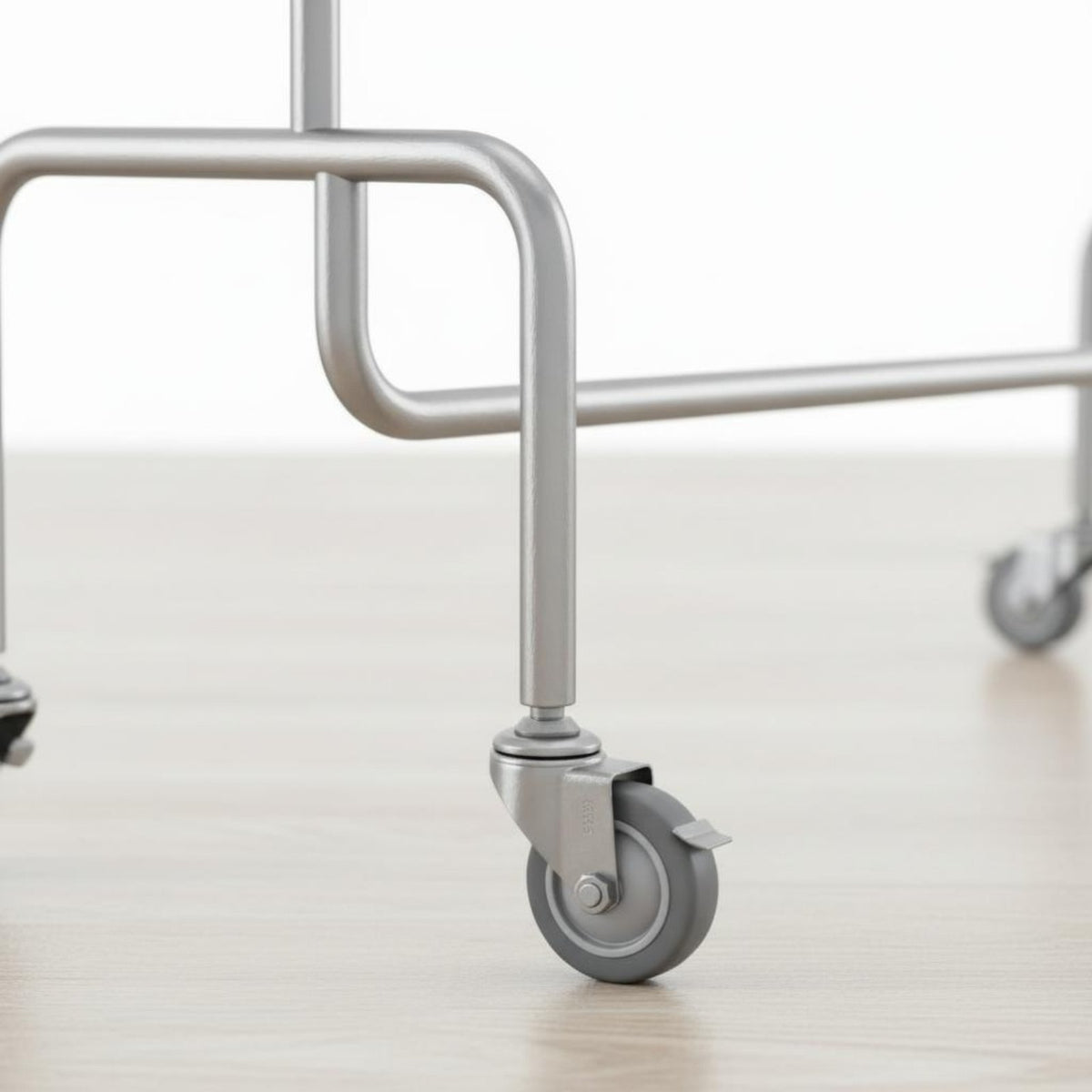 With Wheels Rolling Clothes Rack Rust-Proof Mobile Garment Stand Heavy Duty Stainless Steel Clothing Minimalist Design for Boutique, Bedroom, Laundry Room