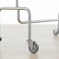 With Wheels Rolling Clothes Rack Rust-Proof Mobile Garment Stand Heavy Duty Stainless Steel Clothing Minimalist Design for Boutique, Bedroom, Laundry Room