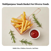Mini French Fry Basket American Design Mini Fry Basket Oil Draining Design Servingware for Restaurants, Cafes, Parties