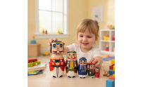 Nesting Doll with Guard Motif Hand-Painted Wooden Matryoshka Set Glossy Toy for Classroom Teaching