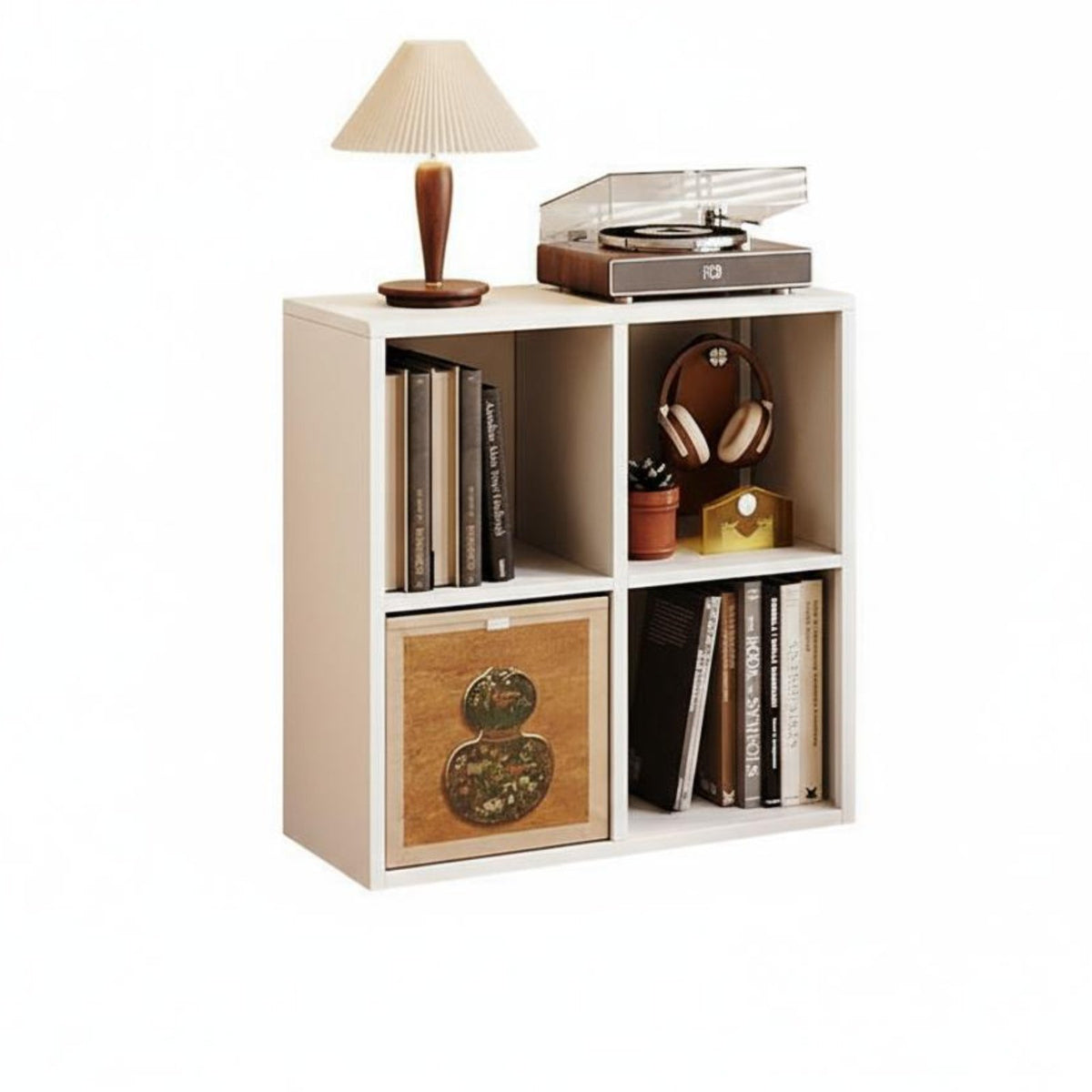 Multi-Functional Bookcase with Drawers Complimentary Standing Cubby Cabinet with Drawers Sturdy and Stable Bookshelf Space-Saving for Book Lovers, Students, Homeowners, Study Room, Bedroom, Entryway