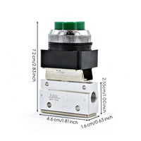 Pneumatic Valve with Push Button Compact Mechanical Pneumatic Valve Aluminum Alloy for Machinists, Machine Controls
