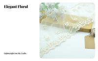 Easy to Cut Floral Embroidered Lace Trim Lightweight Embroidered Lace Trim Soft Feel for Sewists, Crafters, Hair Accessory Making, Crafting