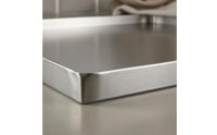 Raised Edges Stainless Steel Prep Board Upturned Sides Countertop Prep Board Brushed Finish Single Piece