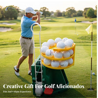 Creative Gift Automatic Golf Ball Dispenser No Batteries Required Semi-Automatic Golf Ball Dispenser Large Capacity for Beginners, Backyard