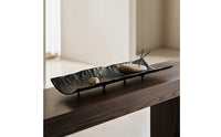 Boat Tray Hammered Fruit Tray Low-Profile Centerpiece Bowl for Dining Table, Reception Area