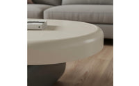 Curved Base Oval Coffee Table Cream Design Modern Biscuit Coffee Table for Reception Area