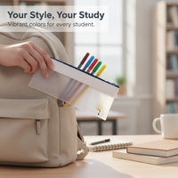 Translucent Frosted Pencil Pouch, Large Capacity Stationery Bag for Students