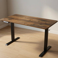 Single Motor Electric Standing Desk Rectangular Tabletop Height Adjustable Desk T-Shaped Feet Office Furniture Side Control Panel