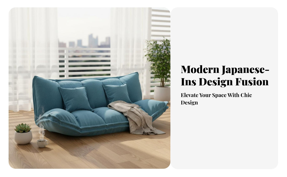 Japanese design Adjustable Floor Chair transformable Design Adjustable Folding Lounger Space-Saving Sofa Bed Multi-Positional for Apartment Dwellers, Young Adults, Balcony, Bedroom, Living Room, Small Spaces