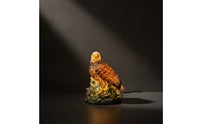 Hand-Painted Eagle Lamp with Rocky Base Warm Glow Eagle Night Light Decorative Low Heat for Bird Watchers, Nature Lovers