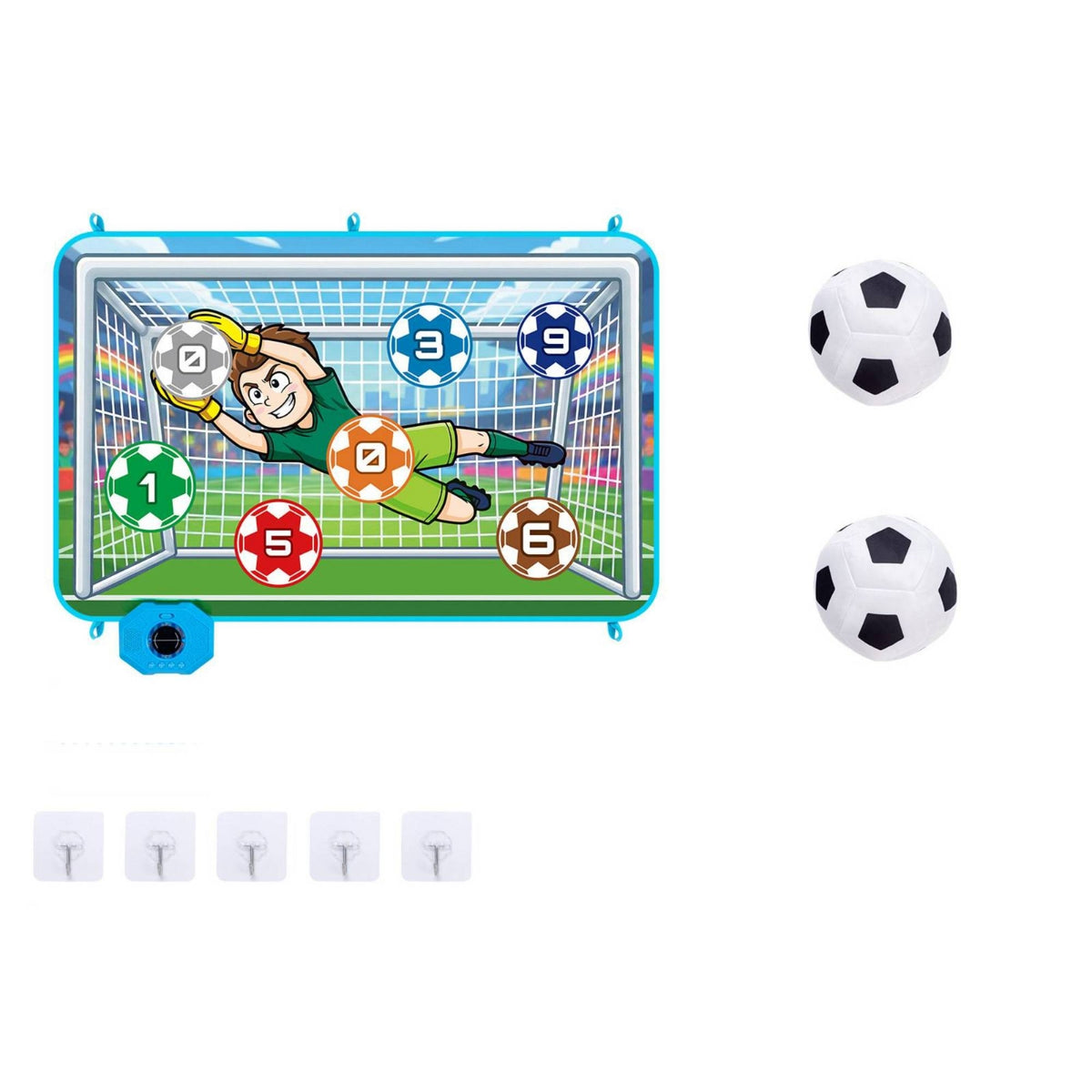 Wall-Mounted Soccer Target Mat Skill-Building Soccer Game Mat Toy Soft Multi-Player for Children, Playroom, Backyard