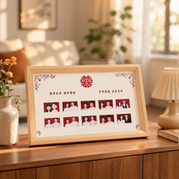 Wooden Photo Stand 2 Inches Holds 10 Photos Wedding Anniversary Photo Frame Tabletop Stylish