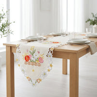 Easter Table Runner, Easter Egg Table Decoration Oil-Resistant Embroidered Table Runner Vintage Design Easter Placemat for Party Hosts, Homeowners, Kitchen