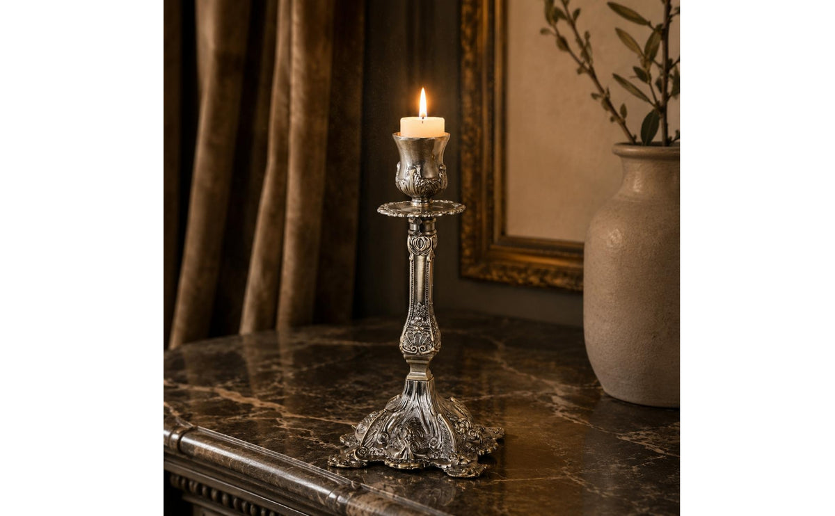 Ornate Candle Holder Reflective Shiny Finish Classical Candle Holder