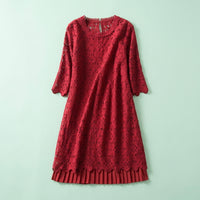 Dress and Summer for Women with Elegant Lace Patchwork, Stylish Party Dresses for in a Flattering Tapered Fit