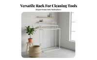 Mobile with Optional Wheels Mop and Broom Display Rack Space-Saving Mop and Broom Holder Long-Lasting Metal Frame Multi-Tier Hook Stand Heavy Duty for Shop Owners, Retailers, Supermarket