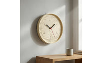 Fine Minute Markers Arabic Numeral Wall Clock Red Second Hand Minimalist Wall Clock Black Hands Home Decor ABS Plastic for Living Room, Bedroom