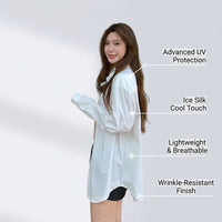 Long Sleeve Tops for Women with UPF50+ Sun Protection and Ice Silk Cooling Material, Swim for Swimming and Outdoor Activities