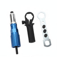 Electric Rivet Converter Includes Auxiliary Handle Cordless Drill Riveting Adapter Multiple Nozzles Power Tool Accessory for DIY Enthusiasts