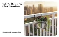 Railing Pot Rack Rustresistant Circular Railing Basket no-tools-required Assembly for Porch