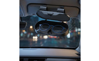 Glossy Stainless Steel Car Visor Eyeglasses Case Quick-Releaserelease Car Visor Glasses Holder Lined Snap-on Glasses Holder Slim for Drivers, Commuters