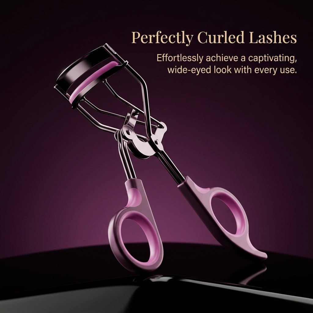 Eyelash Curler with Replacement Pads, Full Size Manual Beauty Tool, Carbon Steel Lash Styling Accessory for Volume and Definition