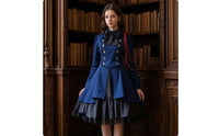 Costume Double Dress-Breasted Gothic Dress High Underdress for Cosplayers, Cosplay, Themed Parties