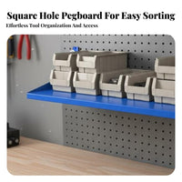 Heavy Duty Tool Shelf High Load Capacity Metal Pegboard Shelf Cold-Rolled Steel Heavy Duty Pegboard Accessory for DIY Enthusiasts, Workshop, Warehouse