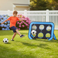 Four-Way Kids Soccer Goal Versatile Portable Soccer Training Net Easy Setup for Beginners, Park