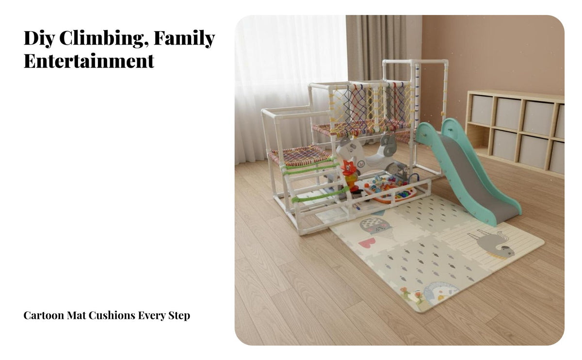 PPR PVC Pipe Fittings Customizable Design DIY Infant Climbing Frame Materials Indoor Young Child Jungle Gym Kit for Infants, Parents, Playroom