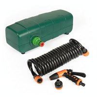 Portable Diaphragm Wash Pump with Hose Coiled Washdown Pump Kit Sturdy for Outdoor Cleaning, Vehicle Rinsing