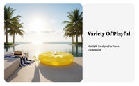 Highly Buoyant Inflatable Lemon Slice Inflatable Lounger Oversized Yellow Lemon Water Bed Comfortable Novelty Food Inflatable Lounger Long-Lasting for Adults, Kids, Beach, Vacation, Lake
