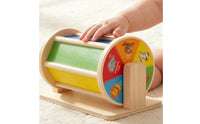 Textile Drum Infant Plaything Rotating Activity Drum Young Child Wooden Rotating Toy for Young Children, Nursery