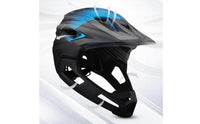 Rugged-Road Riding Full Face Mountain Bike Helmet Shock Protection Detachable Chin Bar Helmet Vented Design Sports Gear Adjustable Visor for Adults, Racing, Outdoor