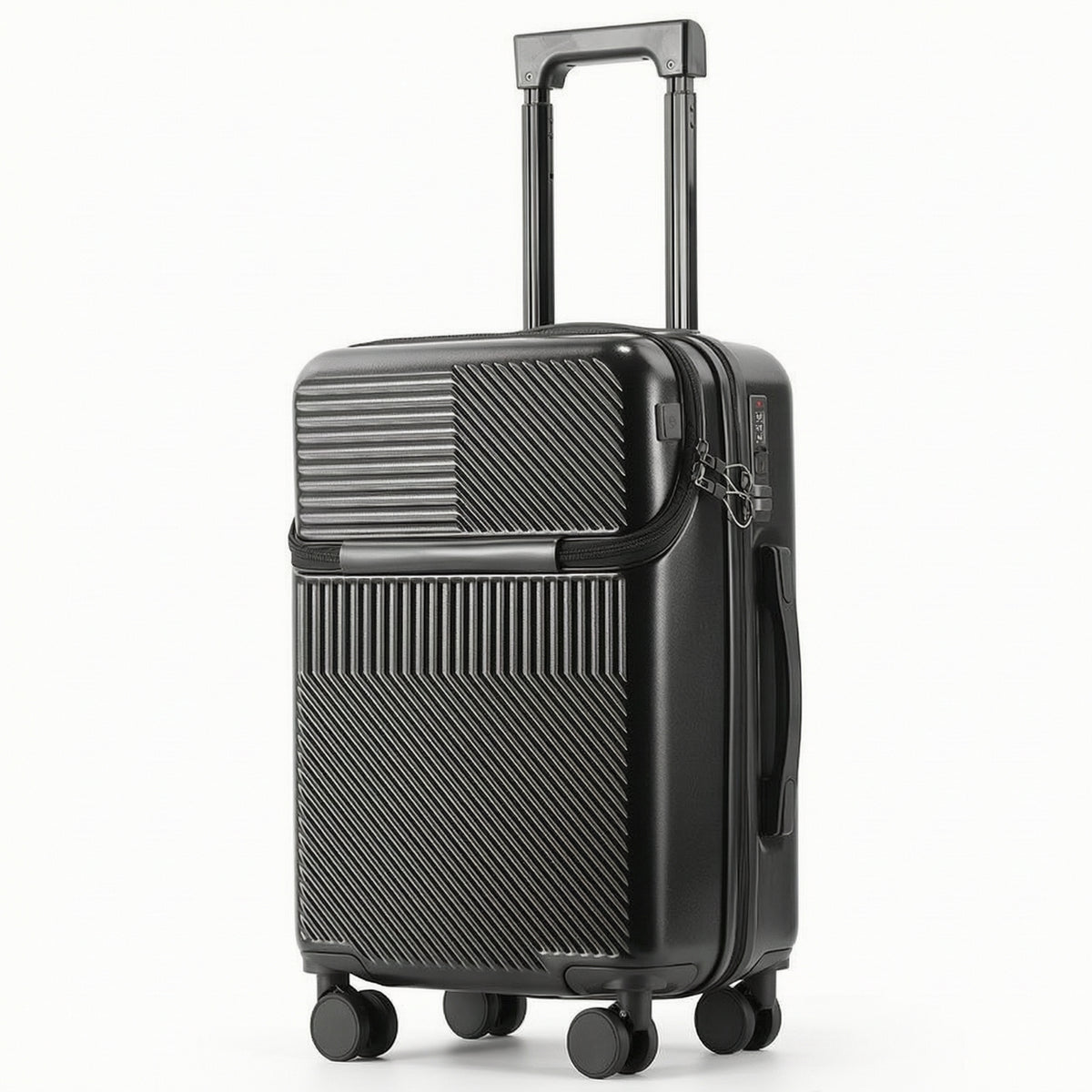 20 Inch Suitcase with Rotating Wheels Hard-Sided Suitcase with Front Pocket Secure Carry on Luggage for Passengers, Business Trips